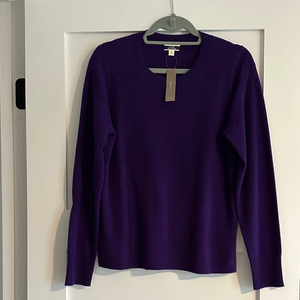 J. Crew Rich Purple Cashmere Sweater - Picture 1 of 5